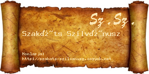Szakáts Szilvánusz névjegykártya